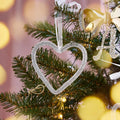 Mrchtmas Christmas Silver Bow Ornament 2025 Heart Rhinestones 1 Pc by Deal US
