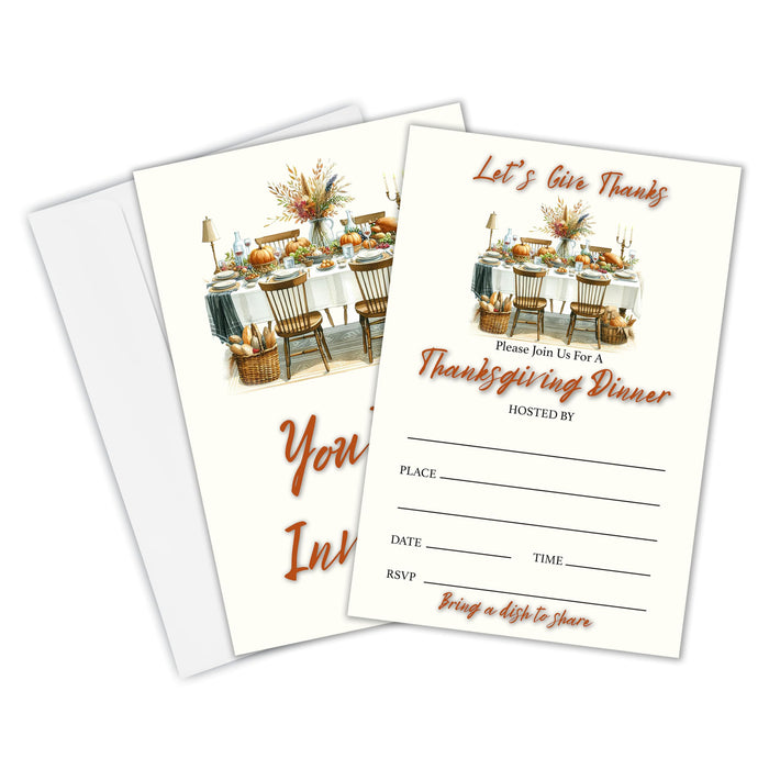 Yhtmbf 20 Thanksgiving Party Invitations with Envelopes 4x6 Let's Give Thanks by Deal US
