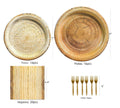 Generic Rustic Wood Grain Party Supplies 69pcs Plates Napkins Tablecloth Cutlery by Deal US