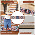 BAOLIVE Stair Treads Carpet 30x8 Orange 4pc Indoor Rubber Backing Boho by Deal US