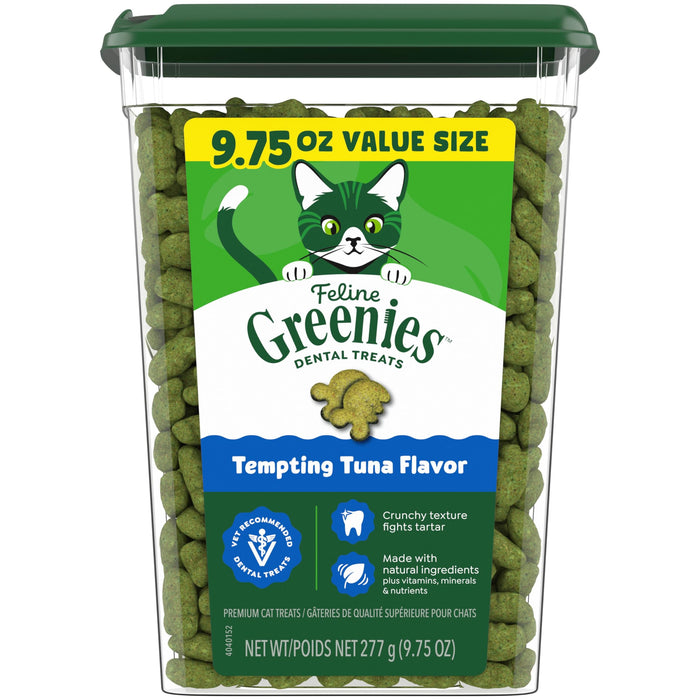 Greenies Cat Treats Adult Natural Dental Tuna Flavor 9.75 oz Tub BEST BY.02/2026 by Deal US
