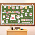 Pasimy Halloween Bulletin Board Set Ghost Paper Cutouts Pastel Boho 70 Pcs by Deal US