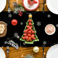Artoid Mode Xmas Trees Snowflakes Table Runner Black 13x36 Inch by Deal US