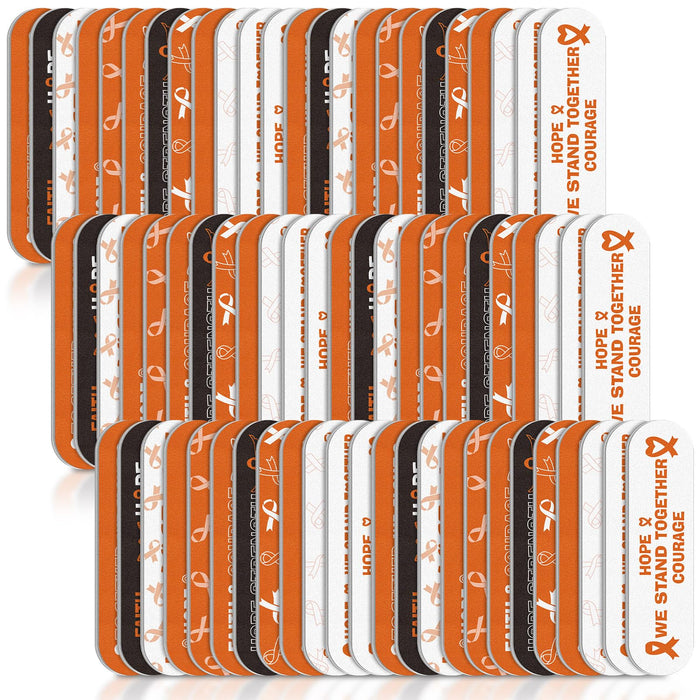 Lasnten 204 Pcs Orange Ribbon Nail Files Bulk Emery Boards Leukemia Awareness by Deal US