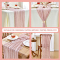 ZKPMJH 6PCS Dusty Pink Cheese Cloth Table Runner 35x120in Boho Gauze by Deal US