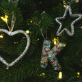 Mrchtmas Christmas Silver Bow Ornament 2025 Heart Rhinestones 1 Pc by Deal US
