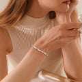 Moonstone Beaded Bracelet for Women - Adjustable Silver Boho Healing Crystal Jew