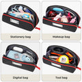 ECHSRT Pencil Case Flat Zipper Organizer Pouch Small Black for Men Women by Deal US