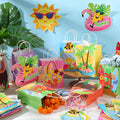 MotiMind 24 Pcs Hawaiian Luau Beach Party Paper Bags with Handles Multicolor by Deal US