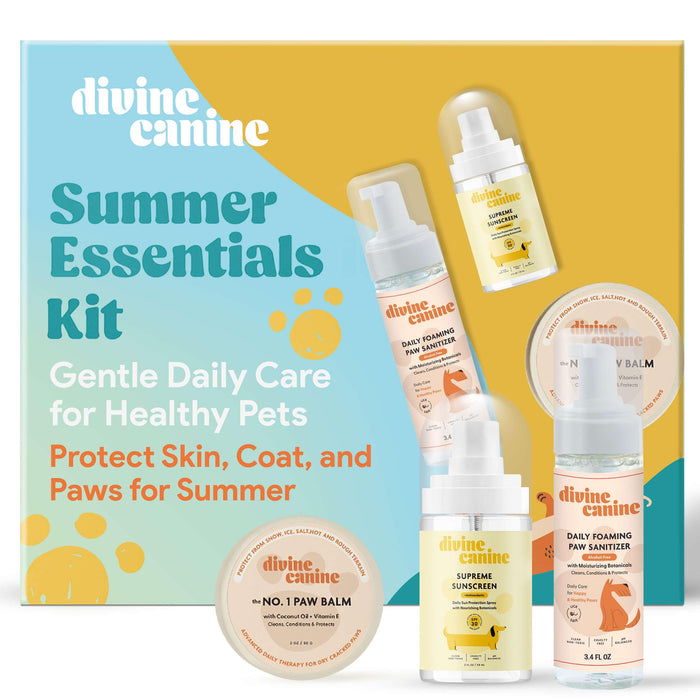 Divine Canine Summer Essentials Dog Care Kit Sunscreen Paw Balm by Deal US