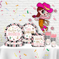 JOYHAPISTAR First Rodeo Birthday Party Supplies Set 120PCS Pink Rustic by Deal US
