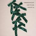 LaRibbons 24 Pcs Green Crinkled Velvet Bows 3.94x3.94in Vintage Style by Deal US