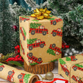 CAMKUZON Kraft Christmas Wrapping Paper Roll Vintage Red Black Plaid 17.4 Inch by Deal US