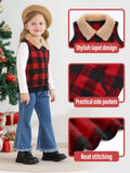 AlisOker Toddler Fleece Buffalo Plaid Puffer Vest Winter Coat Size 3T by Deal US