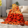 SE SOFTEXLY Ghost Halloween Reversible Pumpkin Fleece Throw Blanket 50x70 by Deal US