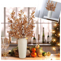 Giegxin 3 Pcs 30" Gold Leaf Christmas Tree Picks with White Berry by Deal US