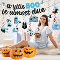 OGMOGKW Halloween Baby Shower Banner Blue A Little Boo Is Almost Due by Deal US