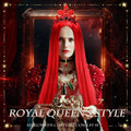 XunYee Halloween Queen Costume Set Red Wig Crown Choker Earrings 60x90cm by Deal US