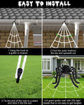 ECOHDT Brighter Spider Webs Halloween Lights 250 Purple LED 16.4Ft 8 Modes by Deal US
