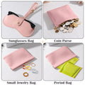 GQIRIL Mini Travel Cosmetic Bag Set 3PCS Waterproof Leather Pink by Deal US