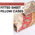 DaDa Bedding Cranberry Sage Floral Fitted Sheet Set by DaDalogy Bedding Collection