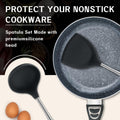 FJNATINH Silicone Spatula Turner Ladle Skimmer Set Stainless Steel Wood 4Pc by Deal US
