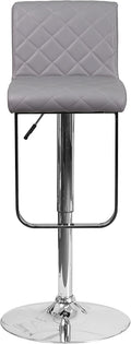 Flash Furniture Set of 2 Contemporary Gray Vinyl Adjustable Height Barstool by Vanessa Jane