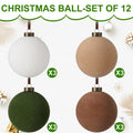Sotiff Christmas Tree Decorations Velvet Balls 2.4 Inch 12 Pcs Multicolor by Deal US