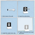 lasuroa 8pcs Heavy Duty White Metal Mirror Clips Holder Kit with Screws Pads by Deal US