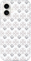 Aesthetic Cross Pattern Case for iPhone 16 6.1" White