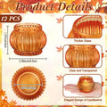 Mumufy 12 Pcs Orange Pumpkin Glass Votive Candle Holders Thanksgiving Decor by Deal US