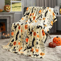 Generic Halloween Throw Blanket Witch Hat Spider Webs Cozy Flannel Multicolor by Deal US