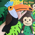Leyhooney Christmas Jungle Felt Decor Set Tropical Toucan Monkey Palm Leaf by Deal US