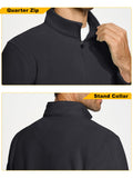KEFITEVD Men's Quarter Zip Sweatshirt Thermal Fleece Pullover Black Size M by Deal US