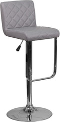 Flash Furniture Set of 2 Contemporary Gray Vinyl Adjustable Height Barstool by Vanessa Jane