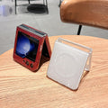 Magnetic Neon Phone Case for Samsung Galaxy Z Flip 5 with MagSafe Compatibility Wine Red by Merch Section