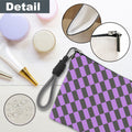 luixd Cosmetic Makeup Bag Travel Pouch Organizer Black Purple Checkerboard by Deal US