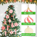 Arosche Christmas Candyland Tree Decorations 24Pcs Pink Wooden Ornaments by Deal US