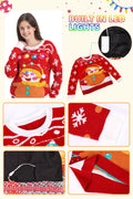 MGparty Women's Ugly Christmas Sweater Light Up Pullover Red Size M by Deal US