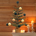 KI Store Beige Velvet Christmas Balls Ornaments 6pcs 2.36in Party Decor by Deal US