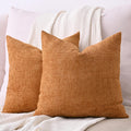 Cozoomy Chenille Linen Throw Pillow Covers 12x20 Inch Rustic Bronze Set of 2 by Deal US