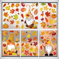 Pedel Fall Gnome Window Clings 93Pcs Thanksgiving Autumn Leaves Decals by Deal US