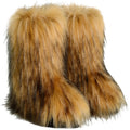 Valpeak Women's Snow Boots Knee High Flat Heel Faux Fur Natural Size 9 by Deal US
