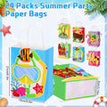 MotiMind 24 Pcs Hawaiian Luau Beach Party Paper Bags with Handles Multicolor by Deal US