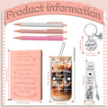 Kosiz 7 Pcs Retirement Gifts Set 2025 Glass Cup Leather Notepad Black by Deal US