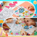 Yaomiao 24 Pcs Color Your Own Kraft Paper Tote Bags Sea Blue by Deal US
