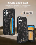 iPhone 16 Wallet Case - Fits 4 Card Slots, Compatible with MagSafe for Women