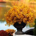 Grunyia 16 Bundles Artificial Fall Mums UV Resistant Silk Plants 13.5in Yellow by Deal US