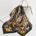 Square Head Satin Scarf Silk Feeling Hair Scarf 35" Head Scarves Bandana f