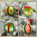 SUPREME XMAS 12 Pcs Velvet Christmas Ornaments Set 80mm Green Red White by Deal US